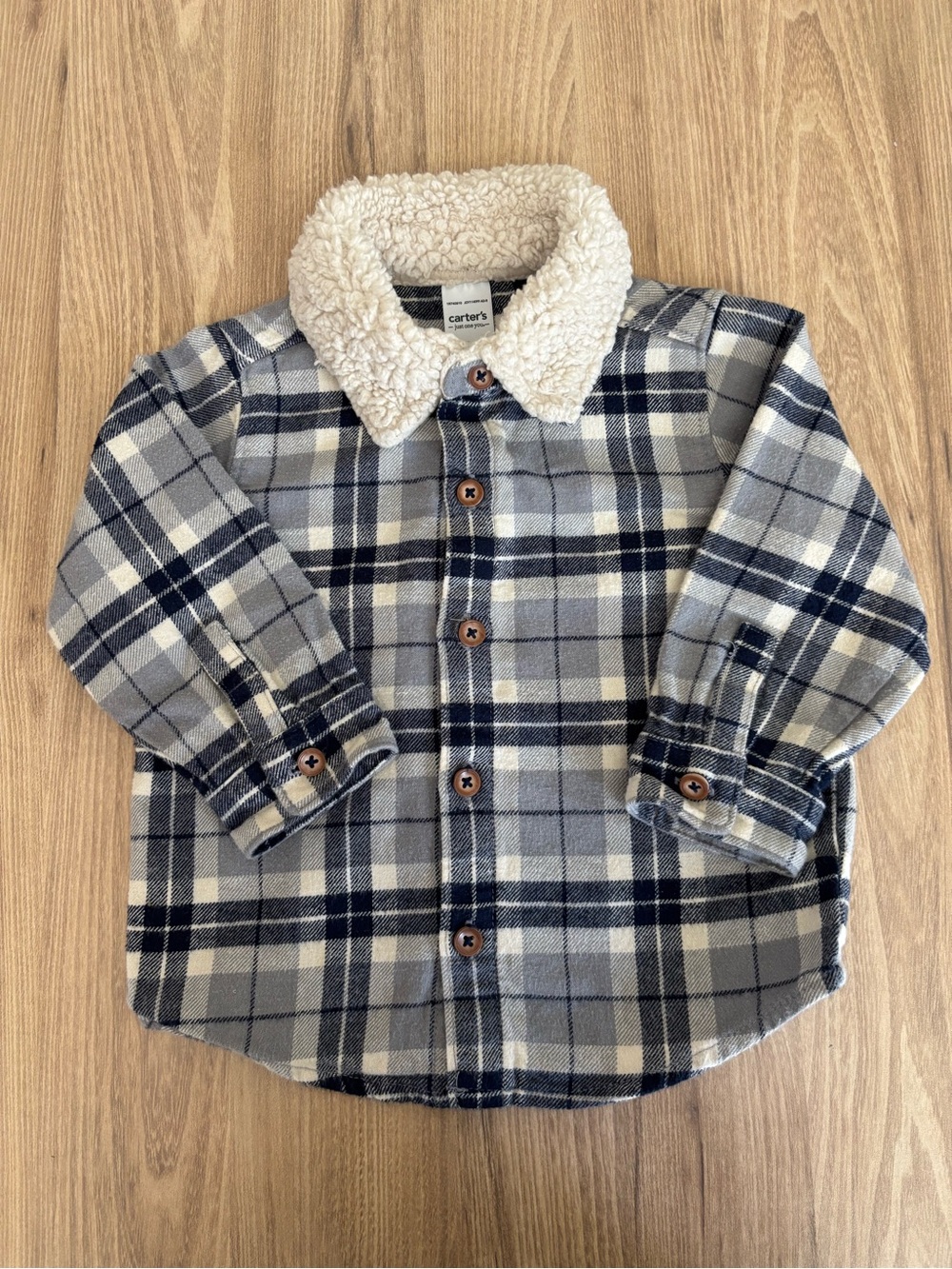 Carter’s 18M sherpa collar plaid shacket
